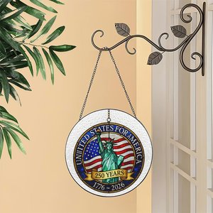 Stained Glass Suncatcher Pendant Usa 250th Anniversary Window <b>Wall</b> <b>Decor</b> - Product Image 2