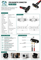 Connecteur magnétique haute intensité 5A, 2 broches, pas de 4,0 mm, 12V CC, contact de charge Pogo Pin, aimant N52 plaqué or pour alimentation portable