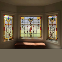 Ventana Decorativa de Vidrio con Diseño de Vitral, Iluminación para Puerta, Duradera, de 5 mm, Personalizada para un Estilo Europeo, Hecha a Mano, Doble
