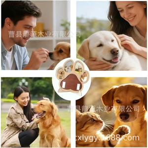 Cadre photo en bois pour animaux de compagnie, support de présentation de collier en forme de patte de chien pour salon - Product Image 3