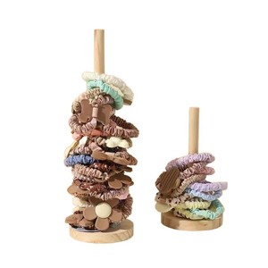 Présentoir en bois massif pour élastiques à cheveux, bandeaux, fleurs, bracelets en chaîne, tous types d'accessoires de présentation - Product Image 5