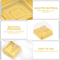 MorSun – boîte à Cupcake à fond en plastique doré, support noir, boîte à muffins, boulangerie, magasin de gâteaux, vente, utilisation boîte à fond plat, 100g