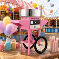 Machine à Barbe à Papa Commerciale Automatique avec Chariot, Machine Électrique à Barbe à Papa, Machine à Snacks