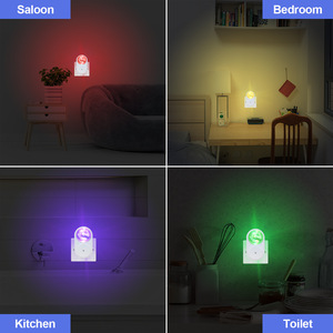 Modern Square Mini LED <b>Wall</b> <b>Plug</b>-in Bedroom Bed Lamp for Kids Baby <b>with</b> RGB <b>Lighting</b> Dimmable & DIY Design - Product Image 5