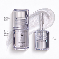 Fard à paupières liquide Shimmer Flash 01 Pearl Sparkle 3,5 ml, paillettes argentées, brillance nacrée, fard à paupières liquide longue tenue
