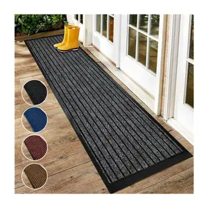 Customized Size Non Slip PVC Backed Runner Door Floor Mat Rug Indoor Outdoor Grey Brown Red