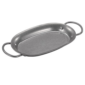 Plato Ovalado de Acero Inoxidable Retro para Mariscos y Arroz, Plato Doble para Postre, Filete, Langosta, Queso y Cena - Product Image 6
