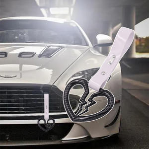Anneau universel pour voiture Tsurikawa JDM en fibre de carbone, anneau de poignée en plastique, sangle en PVC de haute qualité, forme d'étoile, cœur de démon, anneau de dérive - Product Image 5
