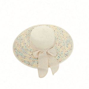 Straw Hat Women's Summer <b>Sun</b> Hat Fashion Seaside <b>Sun</b> protection Large Brim Shade UV protection Foldable Beach Hat - Product Image 6