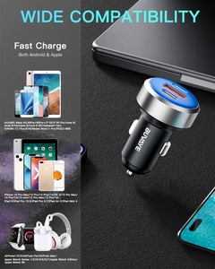 Precio al por mayor 3 en 1 Adaptador de encendedor de cigarrillos para automóvil Enchufe 2 Puerto tipo C Adaptador de cargador de automóvil rápido Cargador rápido para automóvil - Product Image 4
