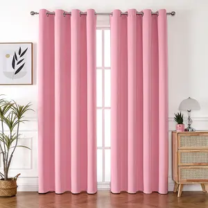 Wholesale High Density Sunless Fabric Curtains High Quality Full Blackout Curtains Shading Fabrics Pink