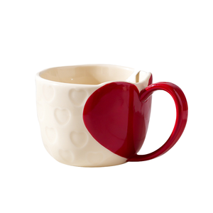 Tasses à café en céramique 3D mignonnes en forme de cœur, personnalisables avec décalcomanie, pour lait et eau, nouvelle collection OEM/ODM - Product Image 1