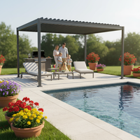 Pergola bioclimatique en acier à lames orientables manuelles 3x4M, entièrement en fer, imperméable, mobilier d'extérieur moderne, gazebo, patio