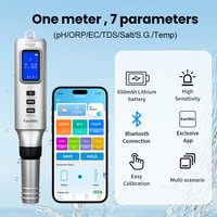 Testeur de qualité de l'eau sans fil 7-en-1 de type stylo BT, mesure en ligne ORP, salinité, SG, température, TDS, pH, EC pour l'hydroponie et les aquariums