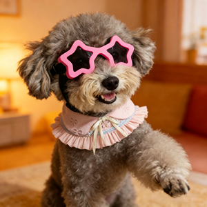 Gafas de Sol para Perros y Gatos, Protección UV, Montura Rosa en Forma de Estrella, Correa Ajustable, para Cachorros Pequeños, Venta al Por Mayor - Product Image 1