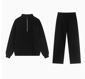Set di Tute da Ginnastica in Cotone 100% di Alta Qualità, <span class=keywords><strong>Abbigliamento</strong></span> Uomo, Felpe con Cappuccio, Tute Sportive, Felpe Streetwear, Felpa con Zip a un Quarto per Uomo - Product Image 2