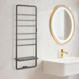 Porte-serviettes électrique mural en métal, en acier inoxydable, pour salle de bain, sèche-linge chauffant de style hôtel - Product Image 4