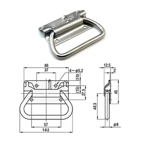Home Furniture Trunk Chest Handles 90 Degree Rectangular Door <strong>Cupboard</strong> Grip Plate Pull Handle <strong>Iron</strong> - Product Image 2