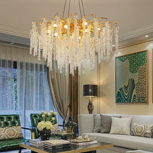 Lampadari Rustici per Camera da Letto e Sala da Pranzo Lampade a Sospensione di Lusso Plafoniere Dorate a LED Lampadari Moderni in Cristallo K9 - Product Image 1