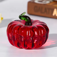 Figurine citrouille en verre transparent effet cristal sablé, 5,5 cm, décor d'Halloween, presse-papiers artisanal, centres de table pour la maison, économique
