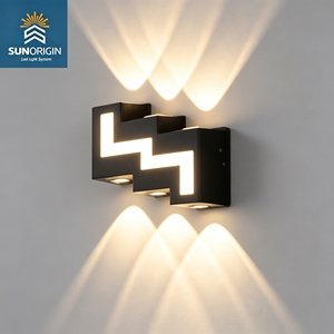 Lampe murale extérieure étanche, éclairage décoratif de jardin à double tête, projecteur mural lumineux haut et bas - Product Image 1