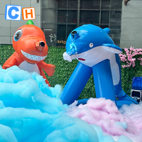 Modèle gonflable CH Dragon Dolphin avec machine à mousse à jet 1000W pour fête en mousse