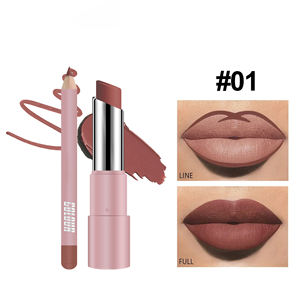 Toptan 2 in 1 mat dudak kiti Vegan zulüm ücretsiz krem dudak kalemi ruj seti - Product Image 3