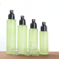 Flacon de lotion cosmétique en verre givré vide personnalisé de 50 ml 60 ml avec bouchon en plastique, atomiseur, emballage de produits de soin de la peau