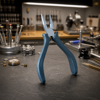 Pince à bec effilé multi-usages à mâchoires dentées, outils de précision pour la fabrication de bijoux, la réparation de lunettes, le gainage de fils et le bricolage