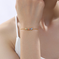Pulsera de Plata de Ley 925 Chapada en Oro de 18K Personalizable de Silver City Factory, Apilable, con Gemas de Circonita Cúbica de Colores, un Regalo Moderno