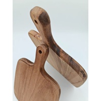 Planche à découper rectangulaire multifonctionnelle en bois d'acacia de 33 cm, nouveau style, avec poignée et anneau de suspension, planche à pain, planche à pizza
