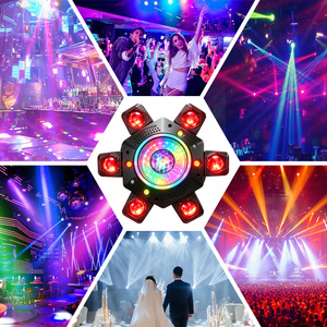 Projecteur LED Laser à Tête Mobile 6 Bras, Effet Scène Beam RG, Projection de Motifs Étoilés, Stroboscope Sonore DMX512 pour Fêtes, Discothèques, Clubs, Mariages, Bars - Product Image 5