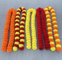 Guirlande de fleurs de marigold de haute qualité, 2 m, guirlande de marigold artificielle indienne pour la décoration de mariage et de fête