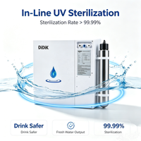 Sistem Filter Air Reverse Osmosis di Bawah Wastafel dengan Filter UV Pemurni Air dan Fungsi Self-Priming untuk Tekanan Air Rendah
