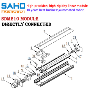 Módulo Lineal SDM210 de Alta Carga 60-150kg, Actuador Lineal de 2m/s, Carrera de 100~2500mm, Módulo de Tornillo, Motor, Rodamiento, Componentes Principales - Product Image 5