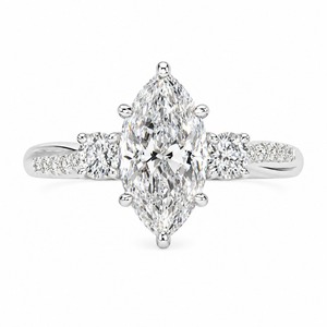 Anello vintage a forma di occhio di cavallo con curva a S e linea sinuosa, regalo di nozze per donna - Product Image 4