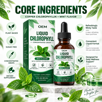 Gouttes de chlorophylle liquide au cuivre, saveur menthe, à base de plantes, soutien quotidien au bien-être pour adultes, OEM ODM, approvisionnement en gros