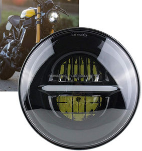 Faro a Led da 7 pollici per accessori per bici proiettile <span class=keywords><strong>Royal</strong></span> <span class=keywords><strong>Enfield</strong></span> <span class=keywords><strong>Bullet</strong></span> 350 / ES Led per moto con indicatori di direzione DRL Hi lo Beam - Product Image 2