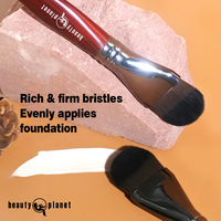 Pinceaux de maquillage de luxe personnalisés Beauty Planet, pinceaux vegan plats Kabuki synthétiques professionnels pour fond de teint et anticernes