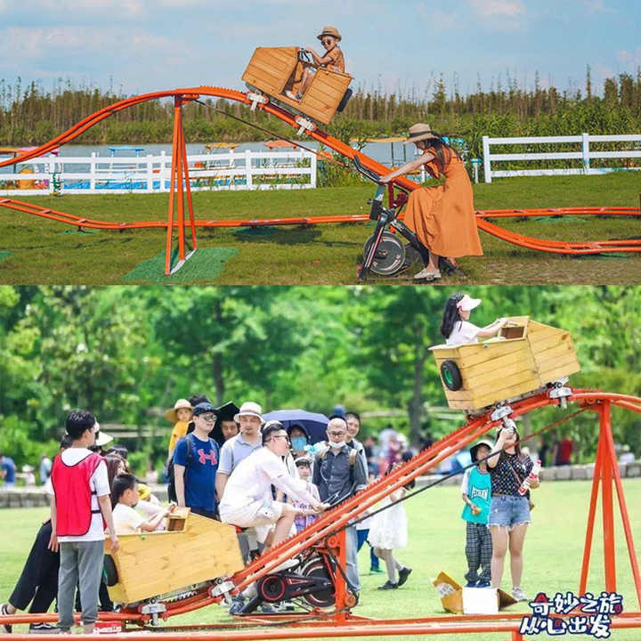 ミニ子供向けローラーコースター 自然動力 小型トレイン 敷地内用