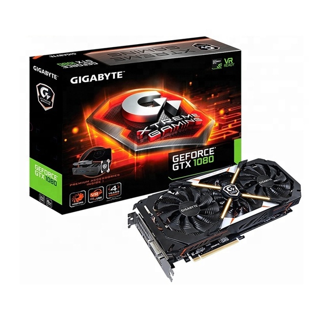Used GIGABYTE GeForce GTX 1080 Xtreme Gaming Premium Pack 8G Graphics Card with 256 Bit 8G GDDR5X Memory Used for Desktop