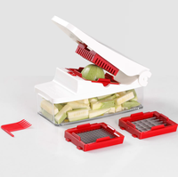 Eenvoudige Dicer van roestvrij staal, multifunctionele keukenhulp voor het snijden van voedsel, groenten, uien en het hakken van voedsel.