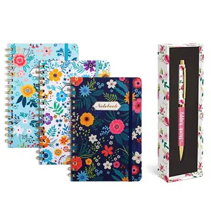 Elegant custom flower design pen executive gift set metal ball pen heat transfer floral rolling printing pen