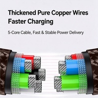 Câble USB Type-C tressé en nylon à charge rapide PD 100W haute vitesse, 1 mètre, pour transfert de données et synchronisation pour téléphones et tablettes