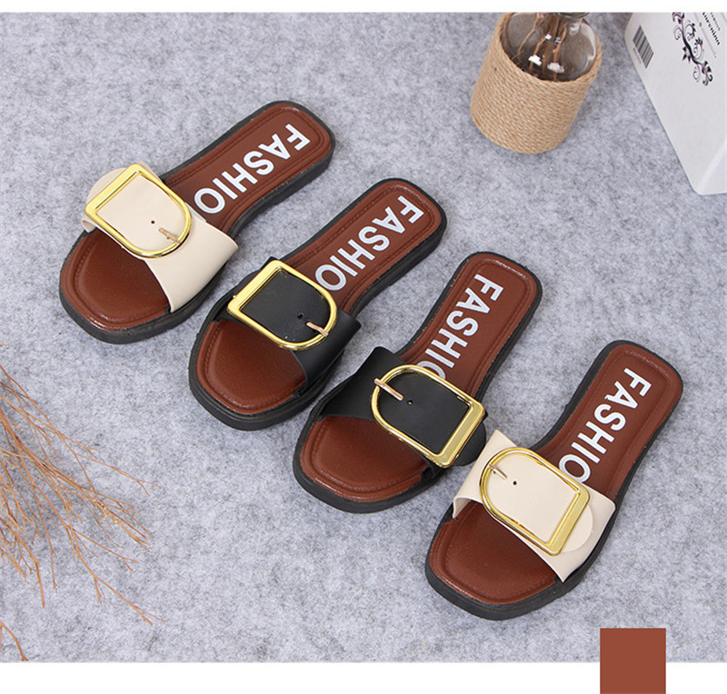 Cheap Wholesale Ladies Flat Shoes Casual Slides Outdoor Female Slippers and Sandals