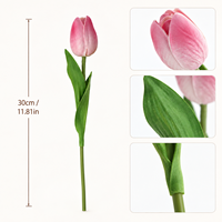 Bunga Tulip Buatan PU Real Touch Grosir, Tangkai Tunggal untuk Buket Pernikahan, Dekorasi Rumah dan Hotel Musim Semi
