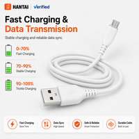 Câble de charge Micro USB blanc 2.4A, charge rapide, cordon flexible en PVC pour Android, synchronisation des données, pour Kindle, Power Bank, PS4
