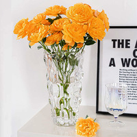 Vase en verre cristal transparent moderne, décoration de luxe pour la maison, ornement de table pour salon, décoration de mariage