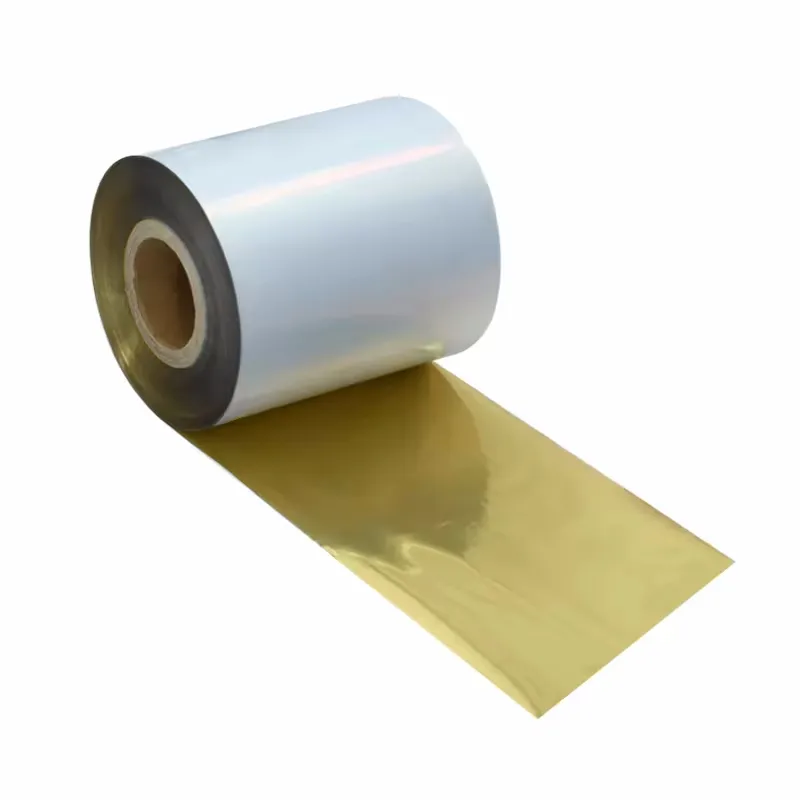 लेबल प्रिंटर के लिए फैक्टरी बिक्री उच्च गुणवत्ता वाले थर्मल ट्रांसफर धातु सोना रिबन