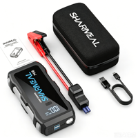 SHARMEAL OEM&ODM Démarreur de Batterie Portable 12V 10000mAh, Batterie Externe d'Urgence pour Voiture, Pack de Démarrage d'Urgence